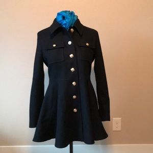 Laundry Shelli Segal Black military flare coat 12